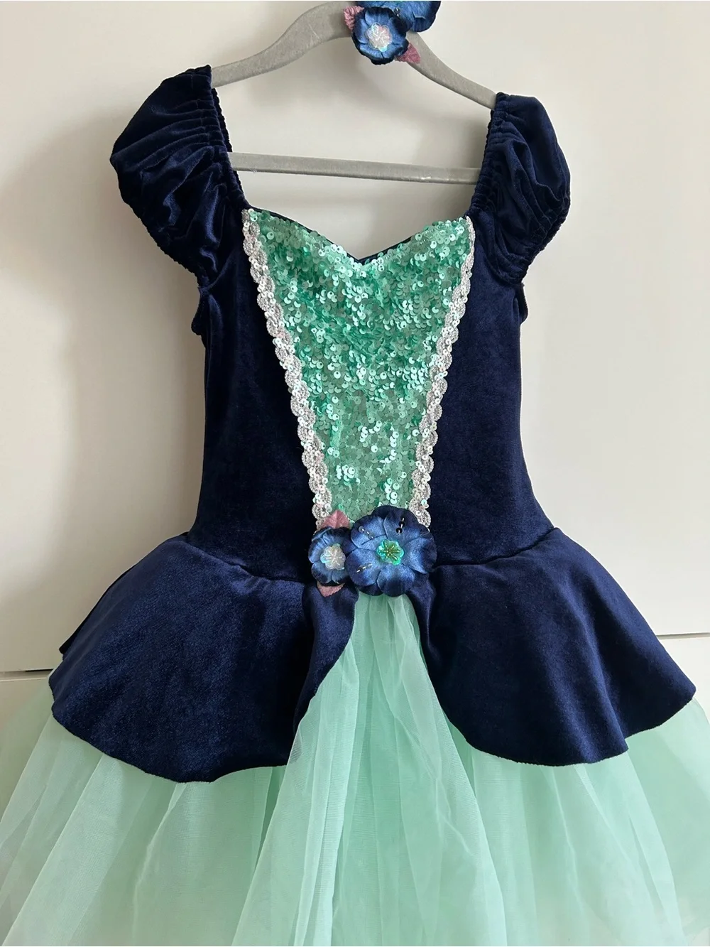 Revolution Navy and Mint Sequin Tulle Girls Dance Costume Dress - MC